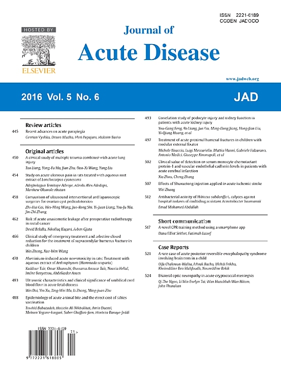 Go to journal home page - Journal of Acute Medicine